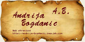Andrija Bogdanić vizit kartica